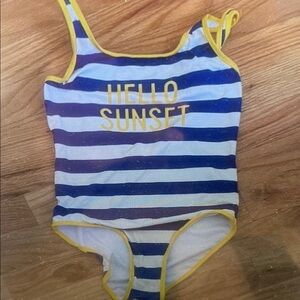 Striped Blue and White Kids One Piece